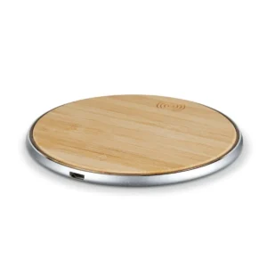 Ladepad Alu silber mit Bambusoberfläche