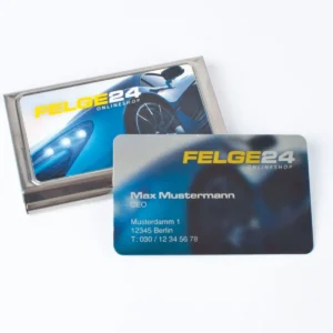 Visitenkarten-Box aus Edelstahl