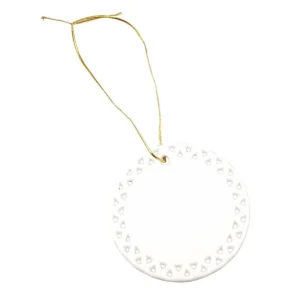 Keramik Untersetzer/Anhänger mit Triangelmotiv