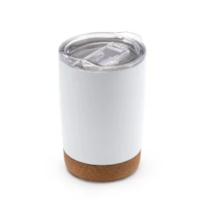 Edelstahlbecher mit Kork